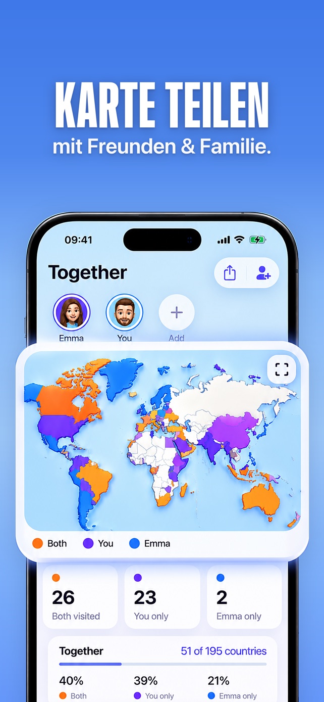 Together: eine gemeinsame Reisekarte mit Emma